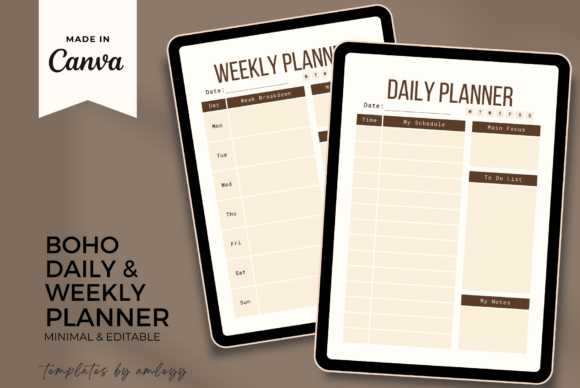 Download Boho Daily and Weekly Planner Template - Premium Resources