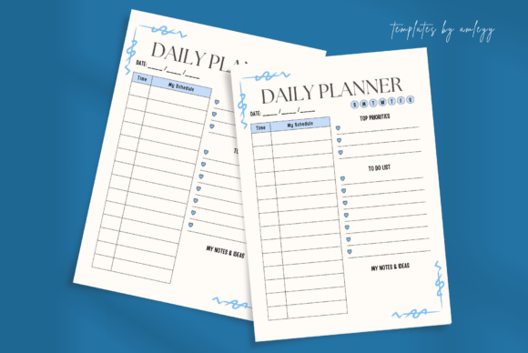 Download Blue Daily Planner Template | Editable - Premium Resources