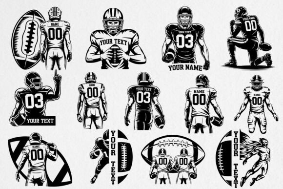 Download Custom Football Player SVG Bundle - Custom football Collection