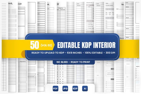 Download 50 Editable KDP Interior Bundle Vol(02) - Interior bundle Collection